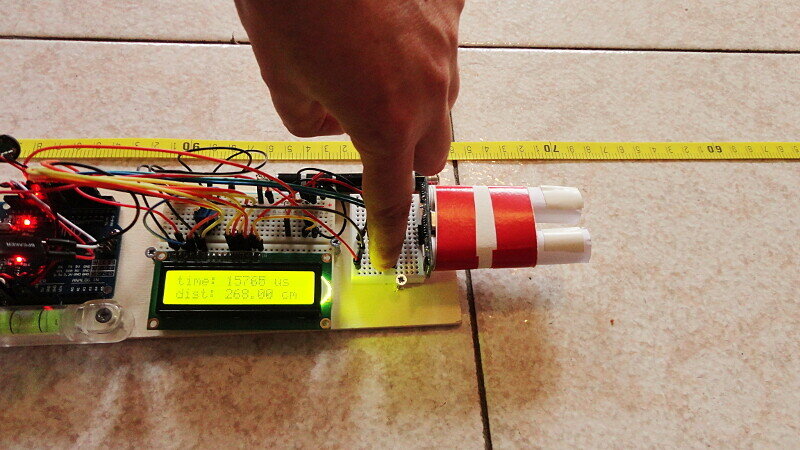 Ultrasonic distance meter with LCD display on Arduino UNO - Techrm