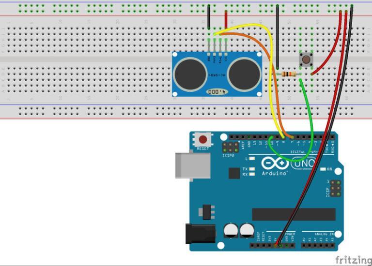 Ultrasonic distance meter with LCD display on Arduino UNO - Techrm