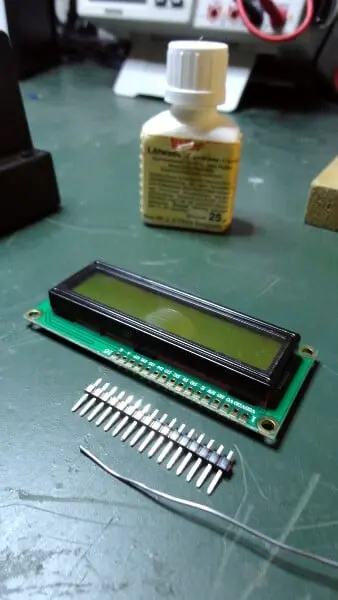 The 1602A LCD display and 16-pin connector