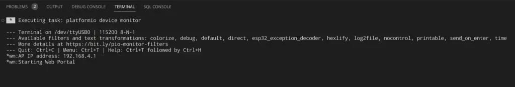 The board gives us its IP address The board gives us its IP address