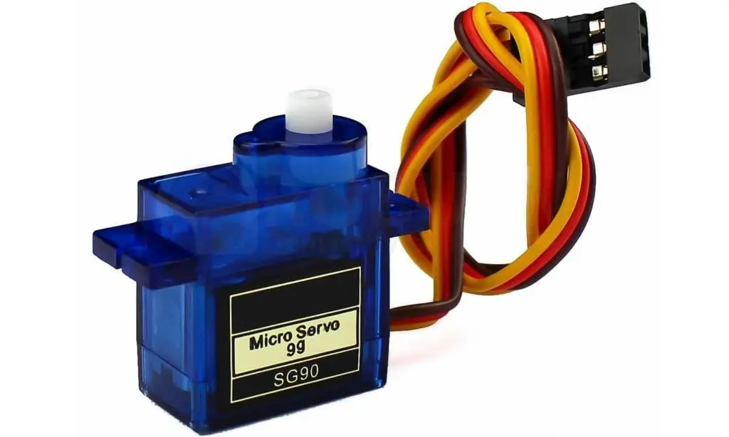 The SG90 servo motor used in this project The SG90 servo motor used in this project