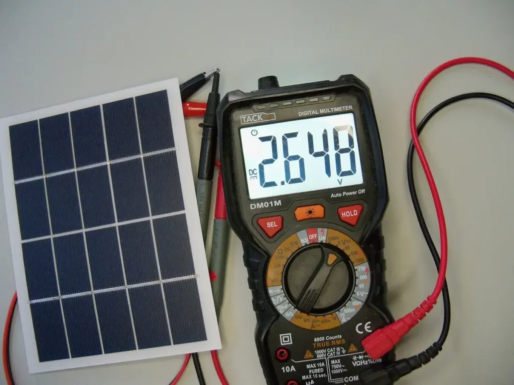 In low light the panel generates approximately 2.7V