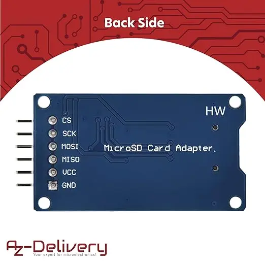 The pinout of the micro SD card module The pinout of the micro SD card module