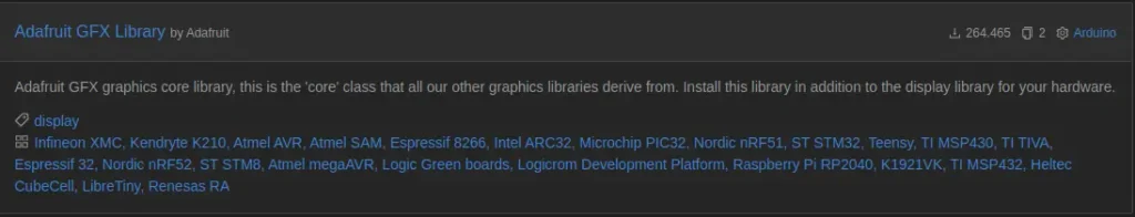 Install the Adafruit GFX Library Install the Adafruit GFX Library
